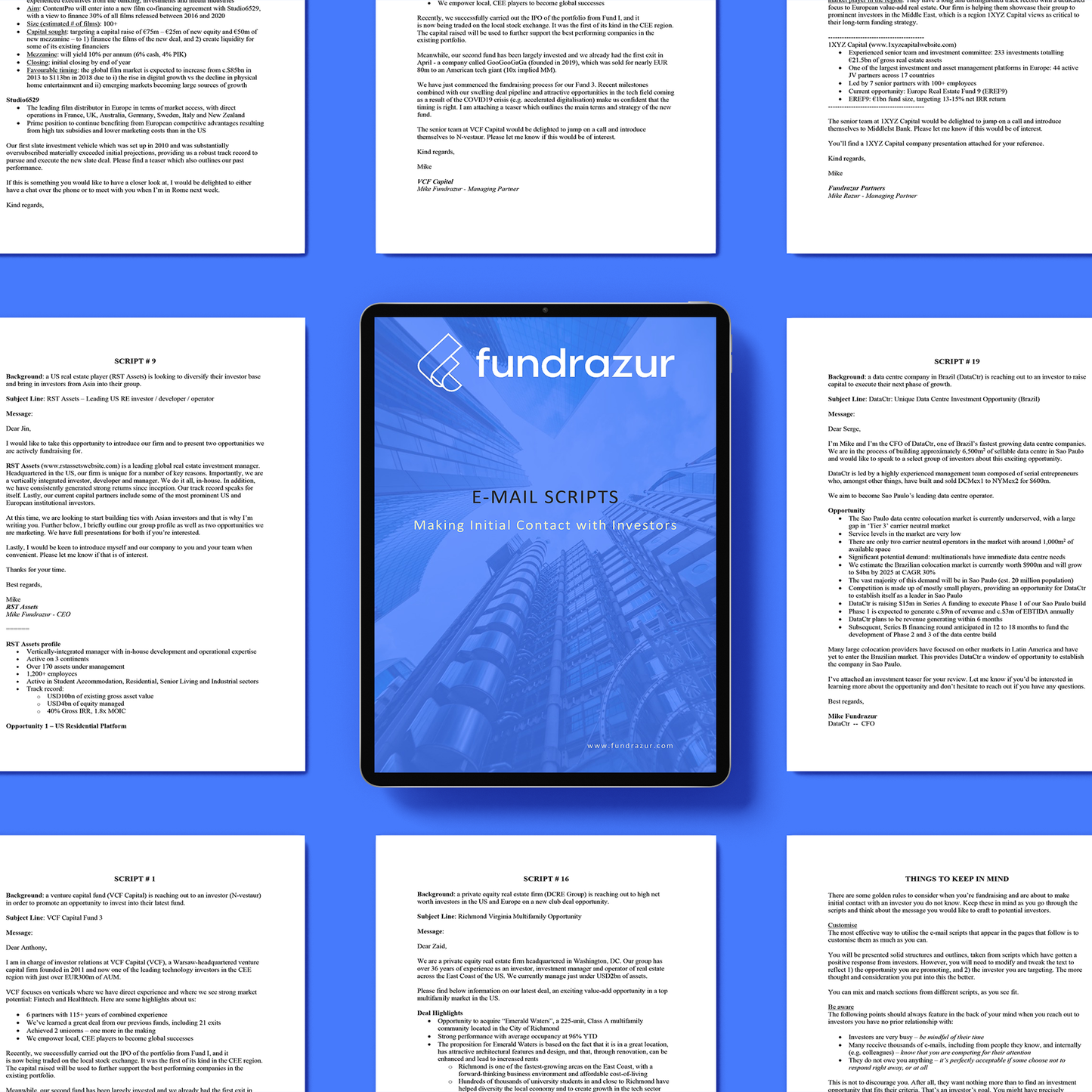 E-mail Scripts - Making Initial Contact with Investors?